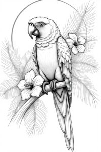 Macaw Parrot Sketch 4
