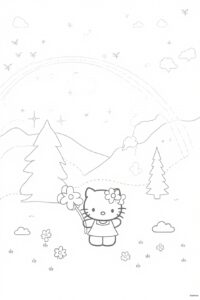 Hello Kitty Coloring Page 1