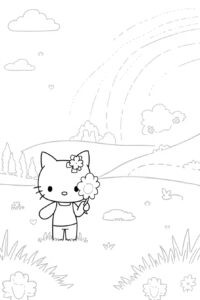 Hello Kitty Coloring Page 1