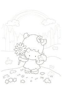 Hello Kitty Coloring Page 2