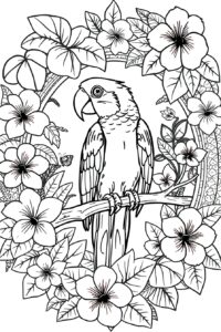 Parrot Coloring Page 4
