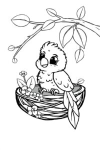 Parrot Coloring Page 5