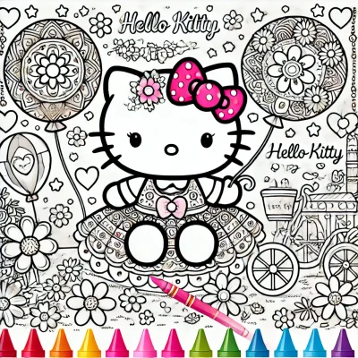 HELLO KITTY COLORING PAGE