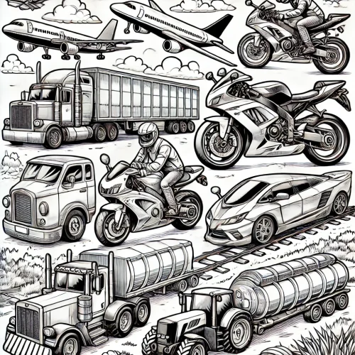 all vehicles coloring pages