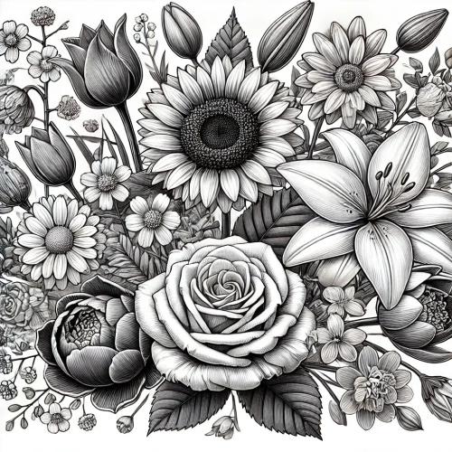 flowers coloring pages