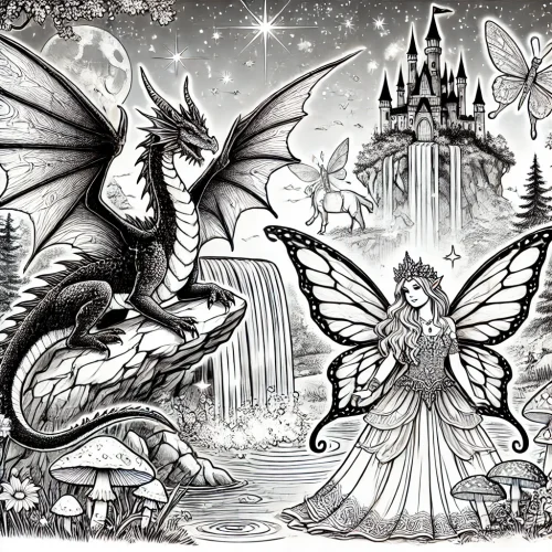 FANTASY COLORING PAGES